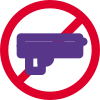 No arm and ammunition prohibited in public place location icon