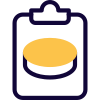 Drug allergy chart on a clipboard report icon
