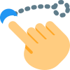 Drag one place to another point on touch screen devices icon