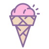 Мороженое в вафельном рожке icon