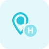 Location of the nearest hospital isolated on a white background icon