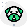 Sleepy pug dog with emoji pictorial representation shared online icon