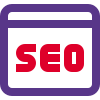 Search engine optimization article on a web browser icon