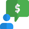 Business chat in relation to money and finance icon