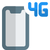 Fourth generation cellular connectivity network facility on smartphone icon