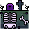 cimetière-externe-halloween-justicon-lineal-color-justicon icon