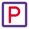 Parking sign for the hotel car park icon