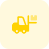 Heavy material handling forklift vehicle with box up icon