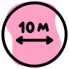 Distance of about ten kilometers range on a road signal icon