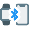 Notch smartphone bluetooth connectivity with smartwatch layout icon