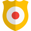 Police officer shield badge isolated on a white background icon