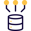 Interconnected network of an small Enterprises digital sharing server icon