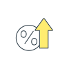 Growing Percentage Rate icon