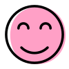 Blush smile with eyes closed emoji shared on internet icon