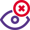 Invalid retina scan with cross error status icon