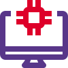 How speed microprocessor in a desktop computer icon