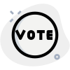 Circular button for the voting for election candidate icon