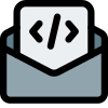 Programming software coding list shared via mail icon
