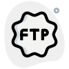 File transfer protocol badge sticker isolated on a white background icon