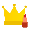 Corona y lápiz labial icon