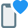 Advance smartphone with inbuilt heart rate sensor logotype icon