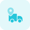 Box truck on a consignee delivery location icon