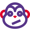 Confused monkey facial expression emoji for instant messenger icon