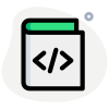 Book on programming skills with html coding icon