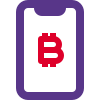 Bitcoin application for smartphone for viewing statics and mining icon