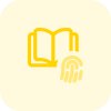 Book is stored in a authenticated fingerprint storage icon