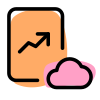 Cloud server line graph details on an online portal icon