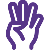 Four fingers hand gesture with front of the hand icon