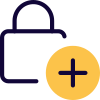 Add an authentication security protection Isolated only white background icon