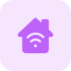 Smart home connected with wireless internet connectivity isolated on a white background icon