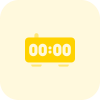 Digital clock with midnight time - New Year alert icon
