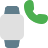 Calling feature on digital smartwatch with handphone logotype icon