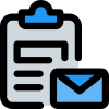 Share report attached with clipboard with envelope logotype icon