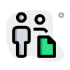Multiple community user sharing a single file on an online server icon