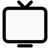 Outdated CRT television set with antenna system icon