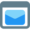 Email messenger on a landing page builder icon