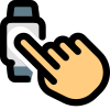 Sensitive touchscreen on advance digital smartwatch layout icon