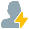 Flash logotype used for profile pictures as a indication of energized icon