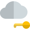 Key authentication for privacy lock on a cloud server icon