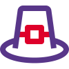 Pilgrim hat without leaf used as a decoration icon