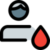 Man withdrawing the blood from his body for testing icon