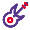 Music bass with the guitar like shape music instrument icon