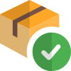 Quality check before packing of a delivery item icon