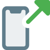 Mobile phone outgoing call notification with arrow sign icon