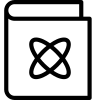 Science book with a chapter of atom and molecules icon