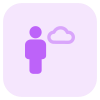 Cloud computing engineer with advance support layout icon